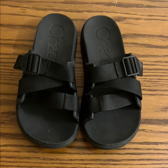 Chaco Black Adjustable Slide Sandals - Picture 1 of 3